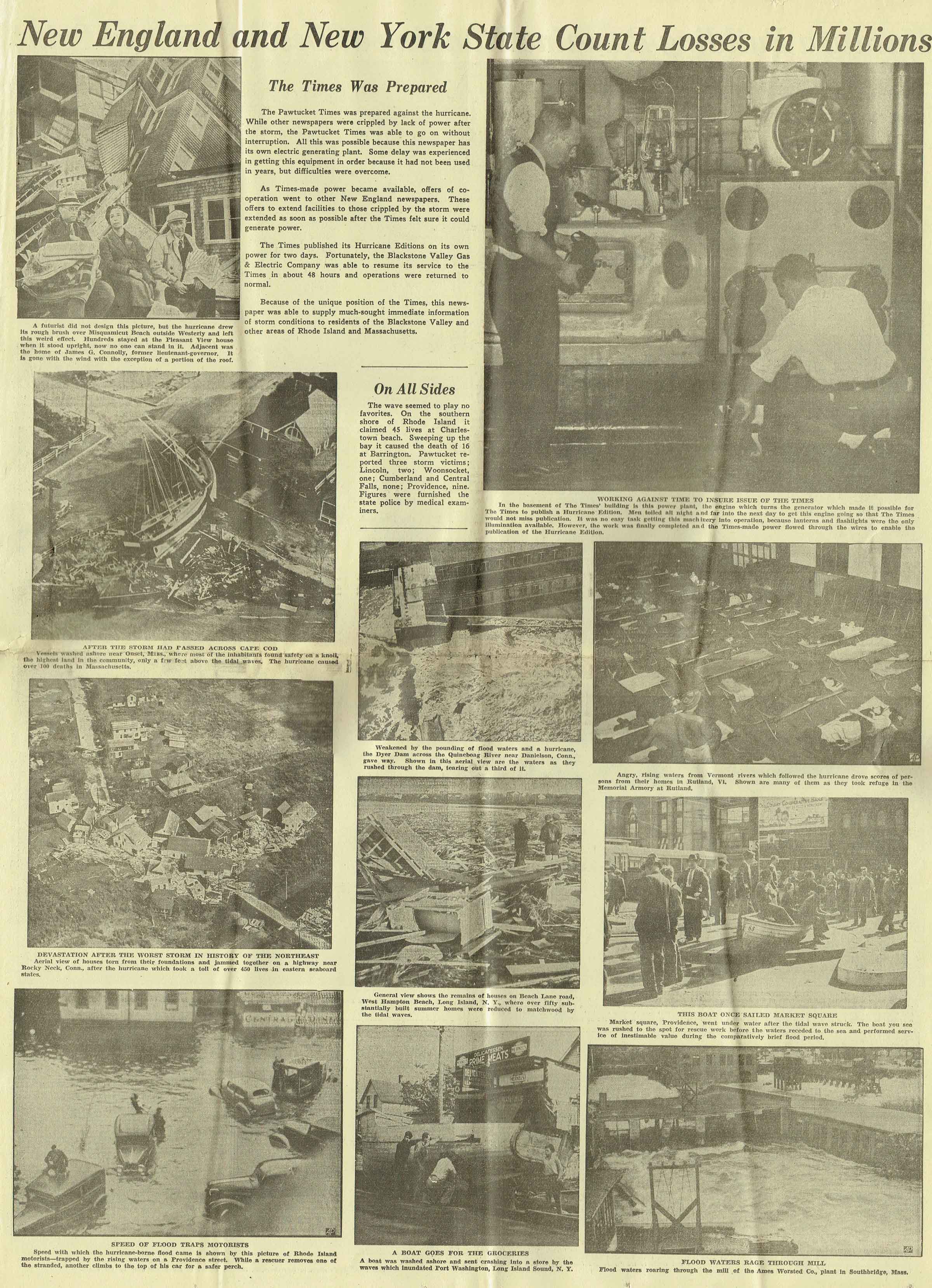 The Pawtucket Times: HURRICANE SOUVENIR, published Sept. 30, 1938 PAGE 9