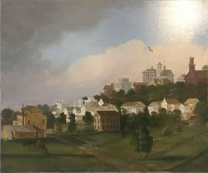 Painting by Dr. Daniel H. Greene of the East Greenwich hillside